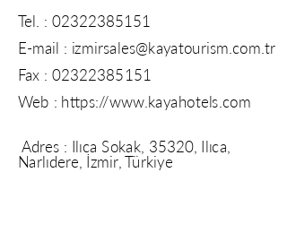 Kaya Izmir Thermal & Convention iletiim bilgileri
